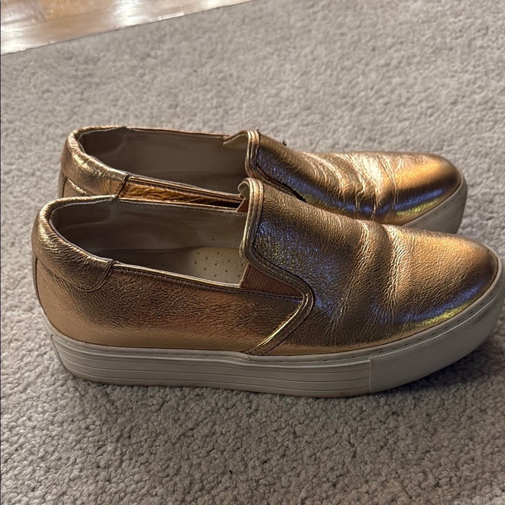 Kenneth Cole rose gold Slip-On platform Sneakers